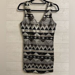 One Clothing L.A. Women’s Black Silver Sleeveless Sequin Mini Dress size…